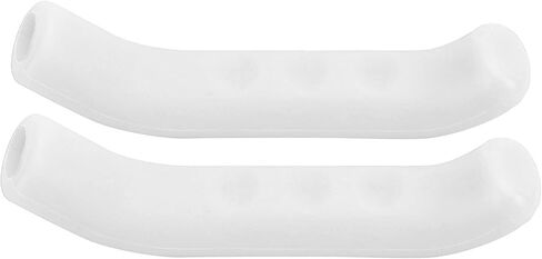 Bike Brake Grips, 1 Pair Silicone Brake Lever Grip, Bicycle Brake Lever Protector Cover, Anti Slip Brake Handle Sleeve Covers for Road Mountain Bikes Cycling, White in Saudi Arabia