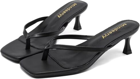 Thong Sandals Histten Heels Square Flip Flops Flops على الكعب للنساء الصنادل كعب الكعب المنخفض 2.4 بوصة للصيف in Kuwait
