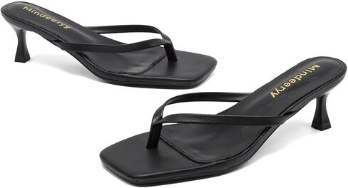 Thong Sandals Histten Heels Square Flip Flops Flops على الكعب للنساء الصنادل كعب الكعب المنخفض 2.4 بوصة للصيف in Kuwait