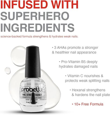 Probelle Nail Strengthening Formula, Nail Growth & Conditioning, Stops Splits, Chips, Cracks & Strengthens Nails, Clear in Saudi Arabia
