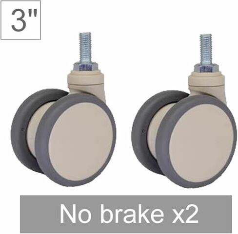 3 بوصة العجلات البيضاء العجلات الناعمة فقي M12x25 المسمار مع المحامل صامتة 1pcs (الفرامل x4) in Kuwait
