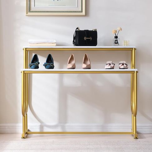 Heavy Duty Display Riser Stand, Tiered Shoes Bags Dolls, Display Table, Imitation marble Grain Planks Display Shelf(2 Tier) in Saudi Arabia