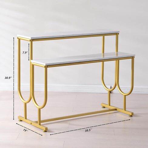 Heavy Duty Display Riser Stand, Tiered Shoes Bags Dolls, Display Table, Imitation marble Grain Planks Display Shelf(2 Tier) in Saudi Arabia