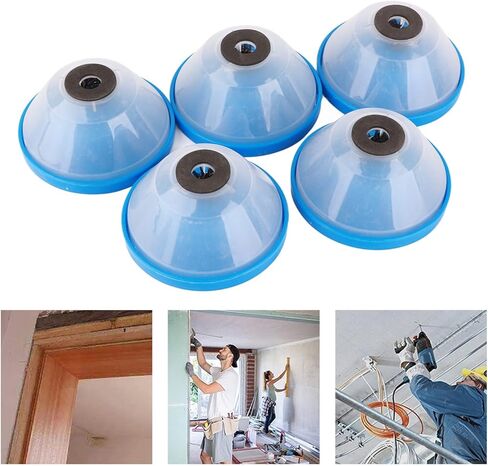 حفر غبار الوعاء ثقب المنشار الماسك الغبار 5pcs ABS اسفنجة مضادة للانزلاق مضاد للاهتزاز غطاء شفاف كبير مجمع الغبار سعة كبيرة لثقب جدار السقف العمل الأزرق شفاف in Kuwait