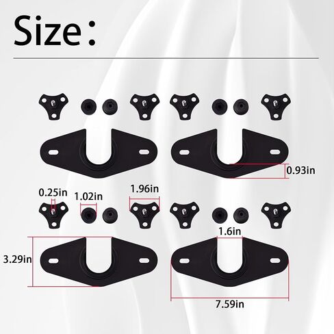 AMA Bracket Kit(8 Pcs Thumb Screw caps; 4 Pcs Brackets;8 Pcs Threaded Inserts;8 Pcs Bolts) Compatible with Hobie Island(Replaces Bungee System) in Saudi Arabia