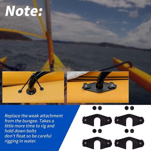 AMA Bracket Kit(8 Pcs Thumb Screw caps; 4 Pcs Brackets;8 Pcs Threaded Inserts;8 Pcs Bolts) Compatible with Hobie Island(Replaces Bungee System) in Saudi Arabia