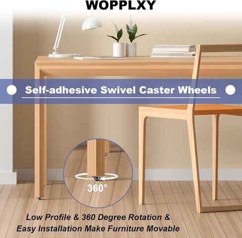 24 Pack 1 Inch Self Adhesive Paste Caster Wheels for Furniture, Load Capacity 28LBS Per Wheel, Low Profile Swivel Wheels for Small Appliance Storage Bins in Saudi Arabia