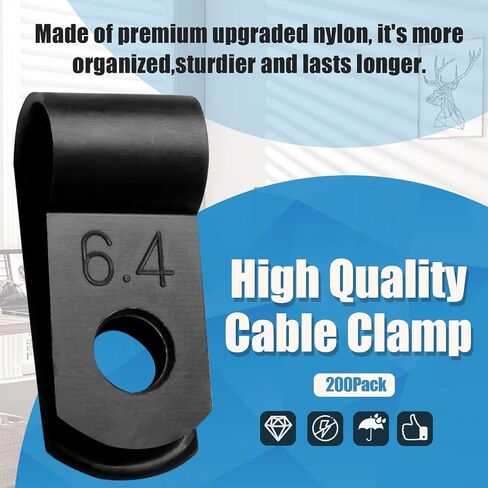 200pcs White Cable Clamp, Nylon Fastener Plastic Wire Clips, 1/2 Inch Clamps Fasteners for Cable Conduit in Saudi Arabia