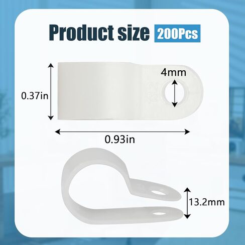 200pcs White Cable Clamp, Nylon Fastener Plastic Wire Clips, 1/2 Inch Clamps Fasteners for Cable Conduit in Saudi Arabia