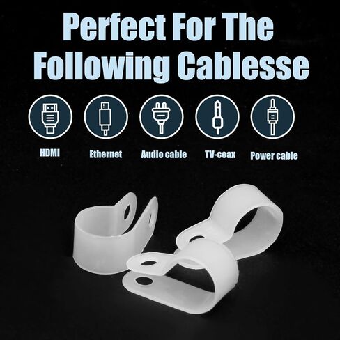 200pcs White Cable Clamp, Nylon Fastener Plastic Wire Clips, 1/2 Inch Clamps Fasteners for Cable Conduit in Saudi Arabia