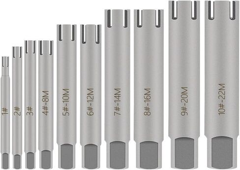 M4-M22 Screw Tap Extractor Damaged Screw Tap Remover Tool 5/6/10pcs Wrench Set Drill Bit(5pcs M5-M12) in Saudi Arabia