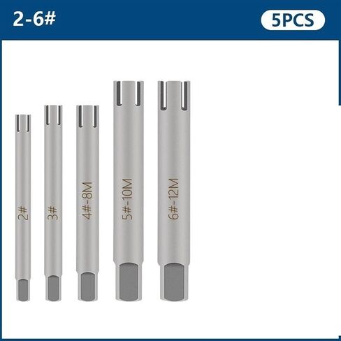 M4-M22 Screw Tap Extractor Damaged Screw Tap Remover Tool 5/6/10pcs Wrench Set Drill Bit(5pcs M5-M12) in Saudi Arabia