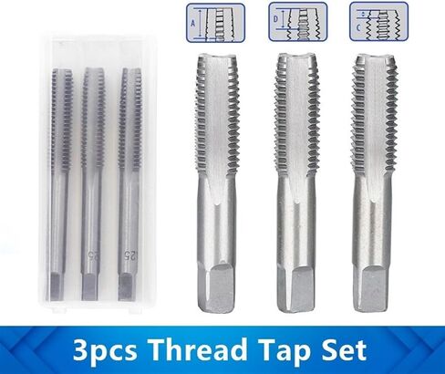 3Pcs Hand Thread Tap Set HSS Metric Plug Tap 0.4/0.45/0.6mm Metal Screw Tap Drill M2/M2.5/M3.5 Hand Tool Set(3pcs M2x0.4) in Saudi Arabia