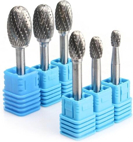 YG8 Alloy Rotary File 1Pcs EX Type Double Slot Tungsten Steel Wood Carving Grinding Head Hard Metal Milling for Copper(EX0813M06) in Saudi Arabia
