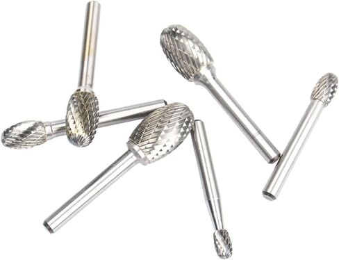 YG8 Alloy Rotary File 1Pcs EX Type Double Slot Tungsten Steel Wood Carving Grinding Head Hard Metal Milling for Copper(EX0813M06) in Saudi Arabia