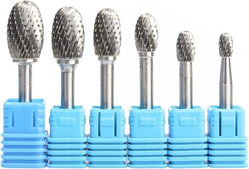YG8 Alloy Rotary File 1Pcs EX Type Double Slot Tungsten Steel Wood Carving Grinding Head Hard Metal Milling for Copper(EX0813M06) in Saudi Arabia