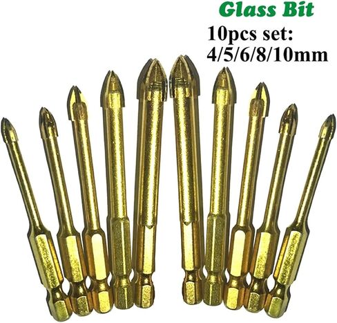 10pcs 1/4inch hex shank glass بتات 4 5 6 8 in Saudi Arabia