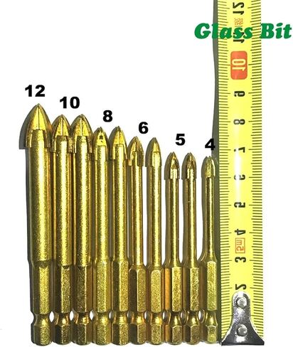 10pcs 1/4inch hex shank glass بتات 4 5 6 8 in Saudi Arabia