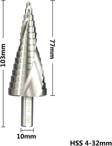 Step Drill Bit 4-12/20/32mm 6-60mm Metal Drills HSS Steel Step Cone Drill Round Shank Wood Metal Drilling Tool Hole 1Pcs(4-32) in Saudi Arabia