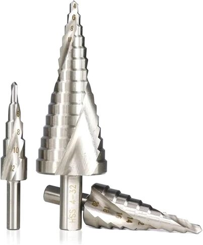 Step Drill Bit 4-12/20/32mm 6-60mm Metal Drills HSS Steel Step Cone Drill Round Shank Wood Metal Drilling Tool Hole 1Pcs(4-32) in Saudi Arabia