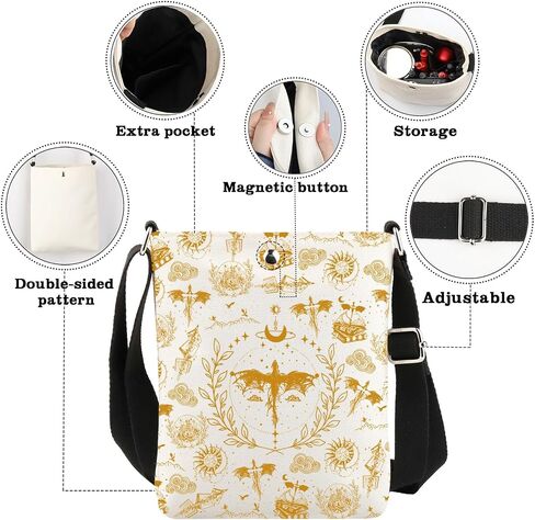 cmnim fwing book merch gift fwing book lover crossbody bag ya fantasy books series gift Dragon Rider Gift for Fans in Saudi Arabia