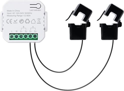 Phovolt Tuya App Smart Sebody/WiFi Energy Meter في اتجاهين ، مستشعر CHROPT Clamp Sensor KWH كمية الطاقة فولتميتر (2Way) in Kuwait