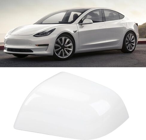 Rear View Side Mirror Cover White Rearview Door Wing Mirror Cap Replacement for 2017 to 2023 (Left (1092290 00 D)) in Saudi Arabia