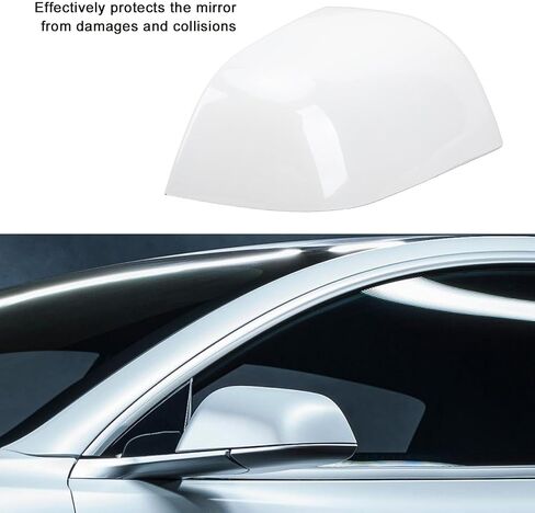 Rear View Side Mirror Cover White Rearview Door Wing Mirror Cap Replacement for 2017 to 2023 (Left (1092290 00 D)) in Saudi Arabia