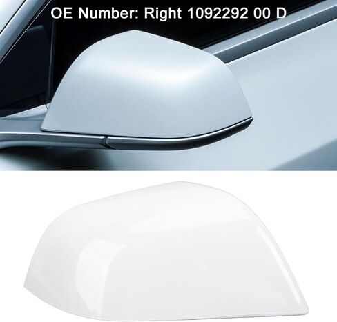 Rear View Side Mirror Cover White Rearview Door Wing Mirror Cap Replacement for 2017 to 2023 (Left (1092290 00 D)) in Saudi Arabia
