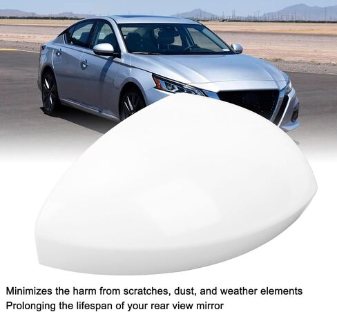Unpainted White Rearview Door Mirror Cover, Side Mirror Cap Housing Replacement for Altima 2019 to 2022 (Right 963736CA9A) in Saudi Arabia