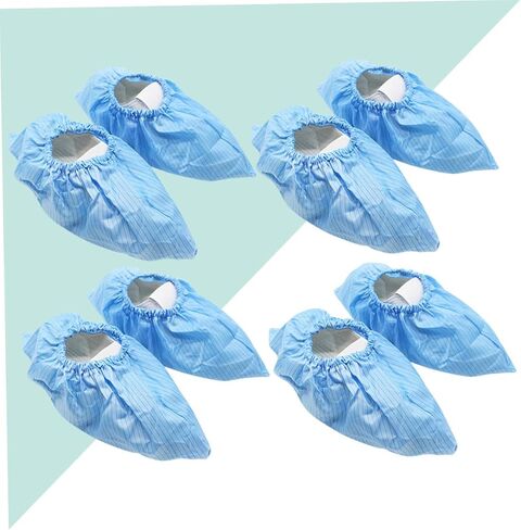 Amosfun 4pairs Static-resistant Booties Cover Reusable Non-slip Shoe Protectors for Household Use in Saudi Arabia
