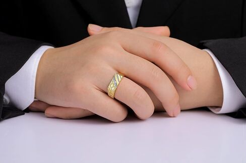 RILOS MEN'S Rings Sterling Silver Classic 1/2 REAM NUGGET RING مع الماس ، حجم مجوهرات رجالي 6 in Kuwait