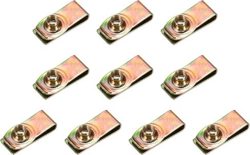 PATIKIL U-Style Clip-On Nut, 10 Pack M10-1.5 Regular Extruded U-Nut U-Type Fasteners Hardware Nuts for Automotive Metal Cars Motorcycles, Black in Saudi Arabia