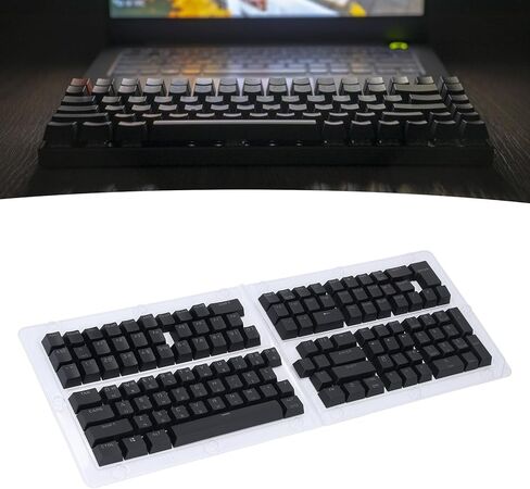 ZJchao 132 Key Korean Keycaps OEM Height Keycap Set for Mechanical Keyboards (Black) in Saudi Arabia