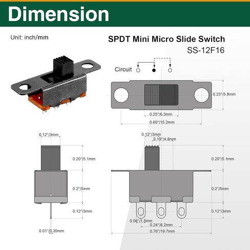 80 PCS SPDT Micro Slide Switch 3 PIN 2 موضع ، مفتاح تبديل رأسي صغير 3 مم 1P2T ، مفتاح Silver Mini On-Off متاح للمشاريع الإلكترونية ، مفاتيح Arduino in Kuwait