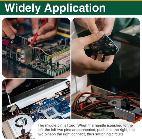 80 PCS SPDT Micro Slide Switch 3 PIN 2 موضع ، مفتاح تبديل رأسي صغير 3 مم 1P2T ، مفتاح Silver Mini On-Off متاح للمشاريع الإلكترونية ، مفاتيح Arduino in Kuwait