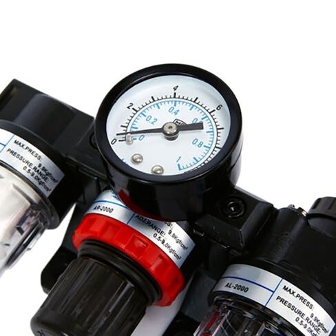 AC2000 Pressure Regulator Gauge 1/4" Air Compressor Filter Oil Moisture Separator for Water Filters Dehumidifie(AC2000-PC6-02) in Kuwait
