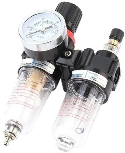 AFC2000 Air Compressor Treatment Unit Oil Water Separator Regulator FRL Combination Union Filter Airbrush Lubricator G1/4" Port(AFC-PC16-02) in Saudi Arabia