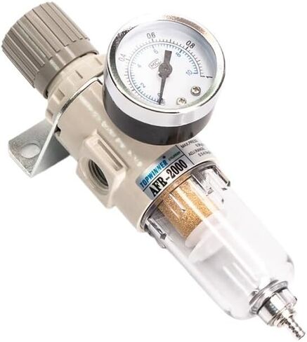 AFR-2000 1/4 '' منظم مرشح الهواء منظم الضاغط على زيت زيت الزيت الزي مع موصل الكمبيوتر PM20 شريحة صمام (AFR2000 PC10 W) in Saudi Arabia