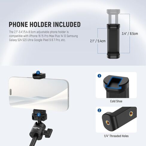 Neewer Mini Desktop Selfie Stick Trans Tripod متوافق مع iPhone GoPro Insta360 DJI مع محور مركزي مركزي مرتفع 360 درجة ، الكاميرا المكتبية الصغيرة المحمولة كاميرا ويب كاميرا خلوية. in Kuwait