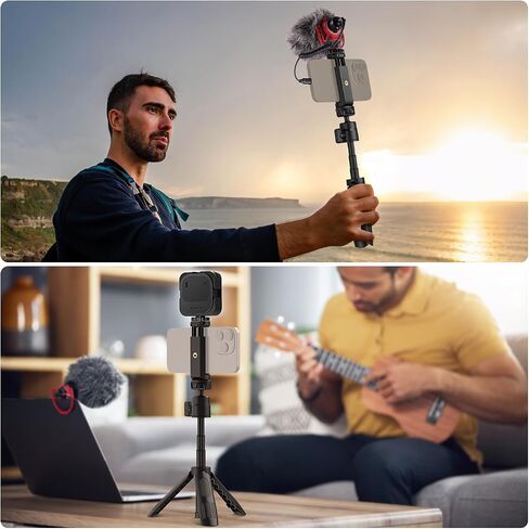 Neewer Mini Desktop Selfie Stick Trans Tripod متوافق مع iPhone GoPro Insta360 DJI مع محور مركزي مركزي مرتفع 360 درجة ، الكاميرا المكتبية الصغيرة المحمولة كاميرا ويب كاميرا خلوية. in Kuwait