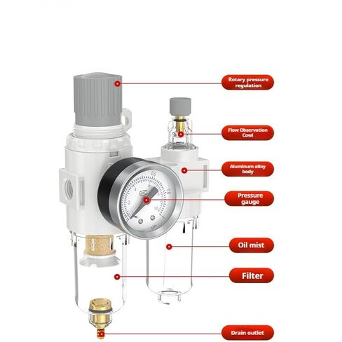AFC-2000 المرشح الهوائي معالجة هواء وحدة الضغط المنظم ضاغط تقليل فصل مياه زيت الصمام AFC2000 (الصرف اليدوي HSV ، مع 8 مم) in Kuwait