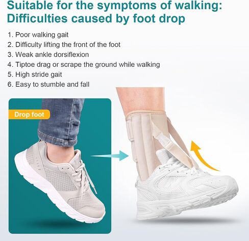 Foot Drop Brace for Walking Lifting Shoes, Drop Foot AFO Brace Help Raise Shoes, Foot Up Splint for Ankle, Improved Walking Gait, Prevent Falls and Injuries, for Left and Right Foot,Fits Women and Men in Saudi Arabia