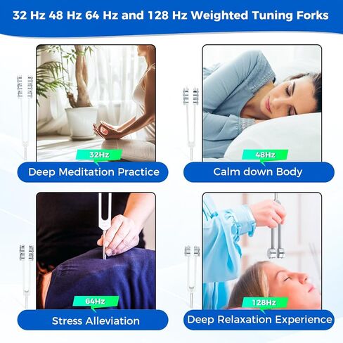 32 Hz 48 Hz 64 Hz and 128 Hz Otto Tuner Weighted Tuning Forks of 4 for stress alleviation, relaxation, with Handbag, Hammer and Wrench in Saudi Arabia