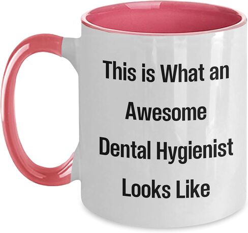 Gifts from Friends for Awesome Dental Hygienists, This Is What An Awesome Dental Hygienist Looks Like, Valentine's Day Two Tone Coffee Mug, Funny Quote in Saudi Arabia