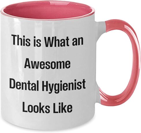 Gifts from Friends for Awesome Dental Hygienists, This Is What An Awesome Dental Hygienist Looks Like, Valentine's Day Two Tone Coffee Mug, Funny Quote in Saudi Arabia