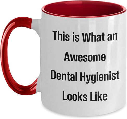 Gifts from Friends for Awesome Dental Hygienists, This Is What An Awesome Dental Hygienist Looks Like, Valentine's Day Two Tone Coffee Mug, Funny Quote in Saudi Arabia