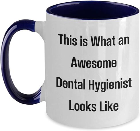 Gifts from Friends for Awesome Dental Hygienists, This Is What An Awesome Dental Hygienist Looks Like, Valentine's Day Two Tone Coffee Mug, Funny Quote in Saudi Arabia