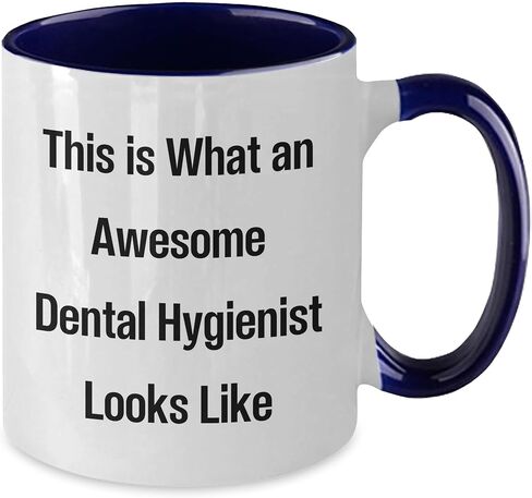 Gifts from Friends for Awesome Dental Hygienists, This Is What An Awesome Dental Hygienist Looks Like, Valentine's Day Two Tone Coffee Mug, Funny Quote in Saudi Arabia