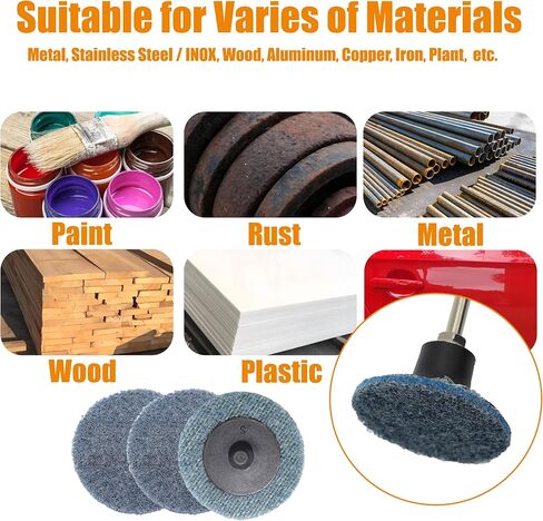 Merryland 25 Pack Surface Conditioning Disc 2 inch Mixed Quick Change Disc | 2inch Die Grinder, Sanding Disc Nylon Non-Woven Disc Paint Rust Metal Steel Iron Universal, DGTAA25C4 in Saudi Arabia